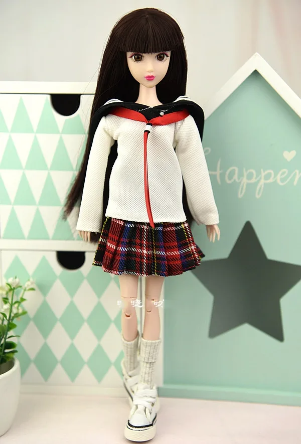 Короткая юбка/белая и черная цветная осенняя одежда для 1/6 BJD Xinyi Барби Blythe FR ST Doll