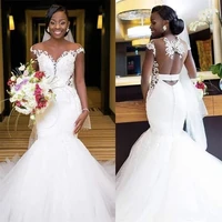 nuoxifang 2020 new african appliques mermaid simple wedding dresses sexy open back bridal gowns vestido de novia