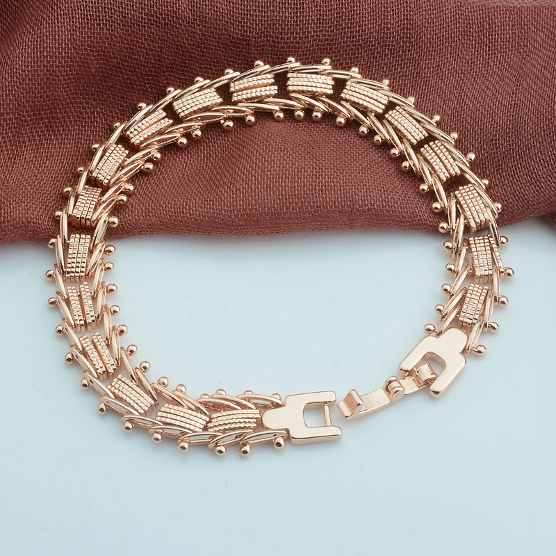 Женские гладкие/резные браслеты из 3 видов геометрические цвета розового золота