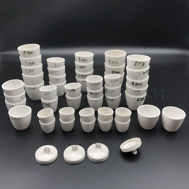 5ml-300ml Ceramic Crucible Laboratory Equipment Porcelain with Cover Lid | Канцтовары для офиса и дома