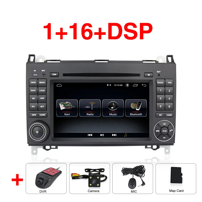 Android 9 для Mercedes/Benz/Sprinter/B200/b-класс/W245/W209 автомобильный dvd, gps, wifi, радио, BT, рулевое колесо, Canbus, 16g карта, микрофон - Цвет: 16G