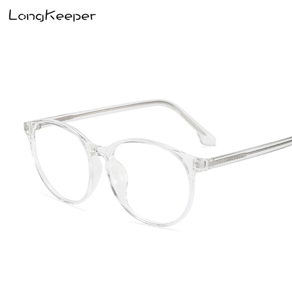 

Оправа для очков LongKeeper Женская круглая, роскошная Прозрачная Оптическая оправа для компьютерных очков с прозрачными линзами