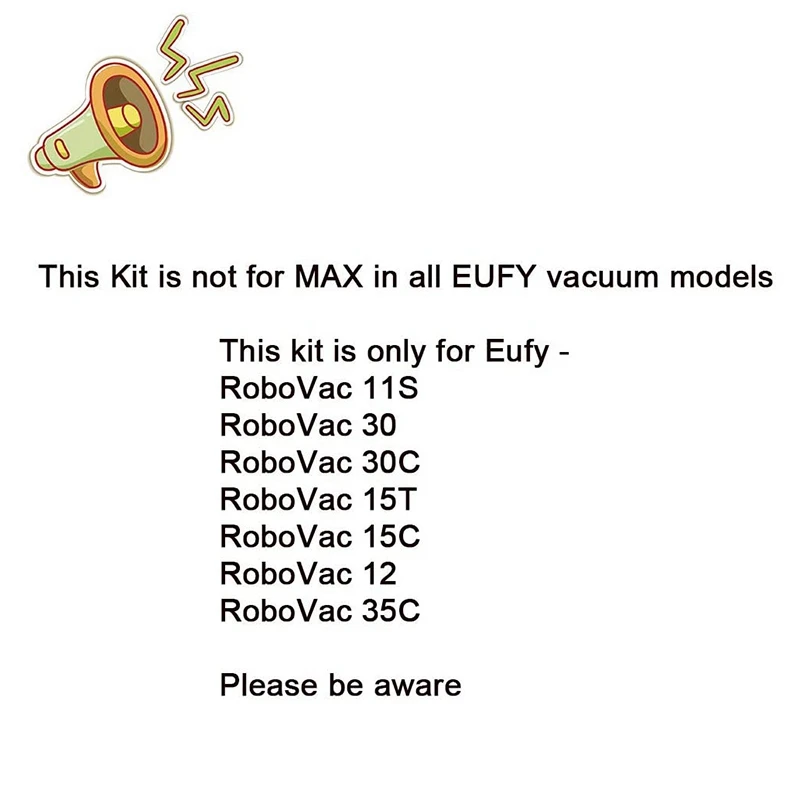 

19Pcs Replacement Parts Compatible for Eufy RoboVac 11S, RoboVac 30, RoboVac 30C Accessories Robot Vacuum Cleaner