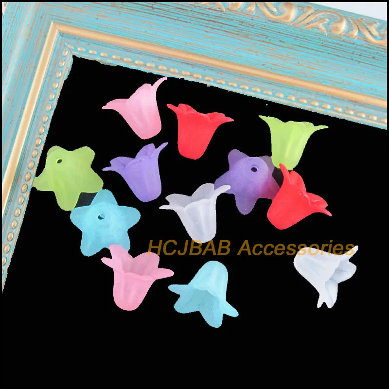 60 новых акриловых подвесок пластиковый рожок цветок разделитель бусины концевые