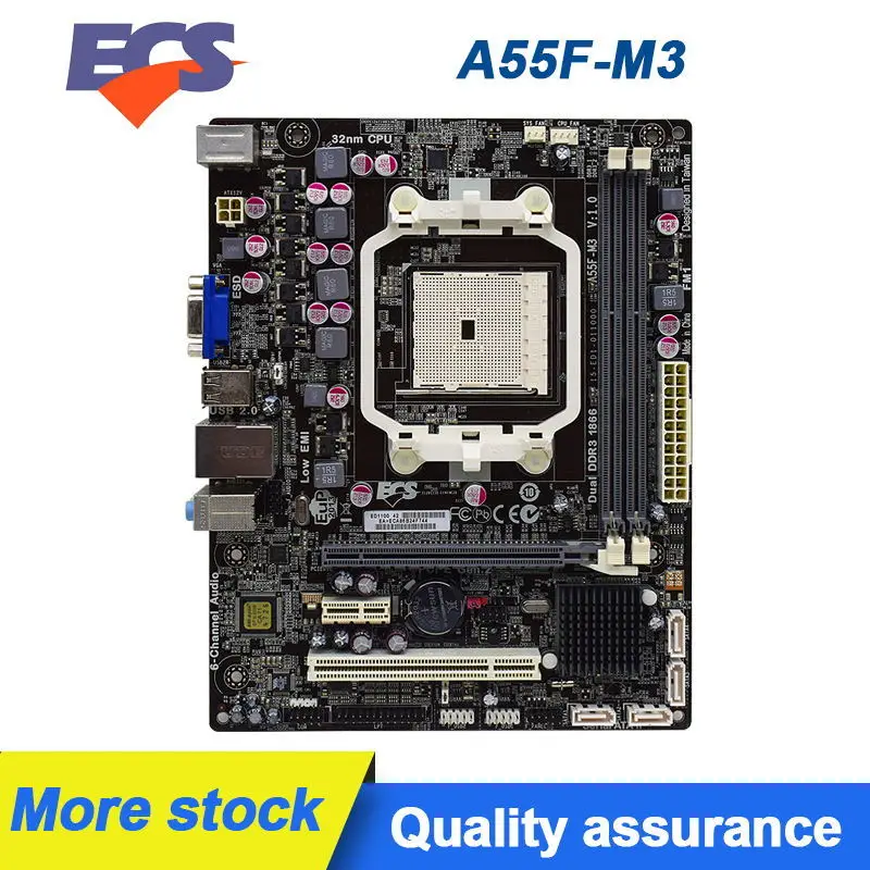 

Для ECS A55F2-M3 системная плата AMD A55 гнездо FM2 DDR3 32Гб SATA II mикро ATX б/у рабочего стола материнской платы