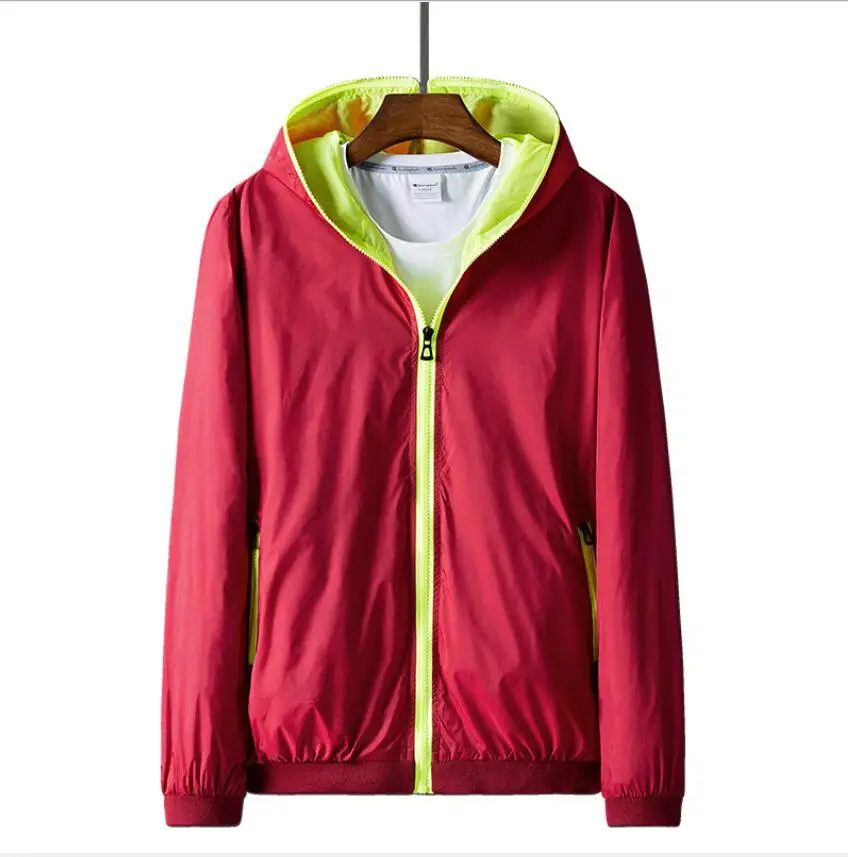 

2021 New Spring Summer Hooded Jacket Men Casual Slim Windbreaker Jacket Male Outwear Zipper Thin Coat