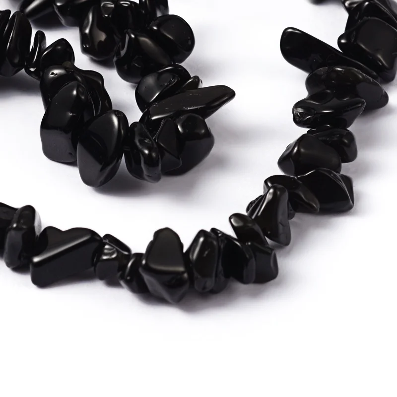 

280PCS/strand 36 inches Natural Obsidian Chip Bead Strands Black bead: 5~10mm hole: 0.8mm 280PCS/strand For DIY