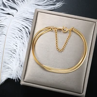 zmfashion stainless steel men women snake chain bracelets link blade chains lover couple charm jewelry gifts dropshipping