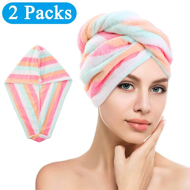 2 шт. микрофибра полотенце для волос s обертка женщин вьющиеся волосы спа тюрбан