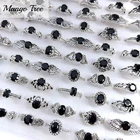 кольцо женское кольцо мужское кольца для женщин кольца женские 20 штук хрустальных колец со стразами для мужчин и женщин в стиле ретро из черного стекла, смешанные свадебные дизайнерские украшения, аксессуары для пар