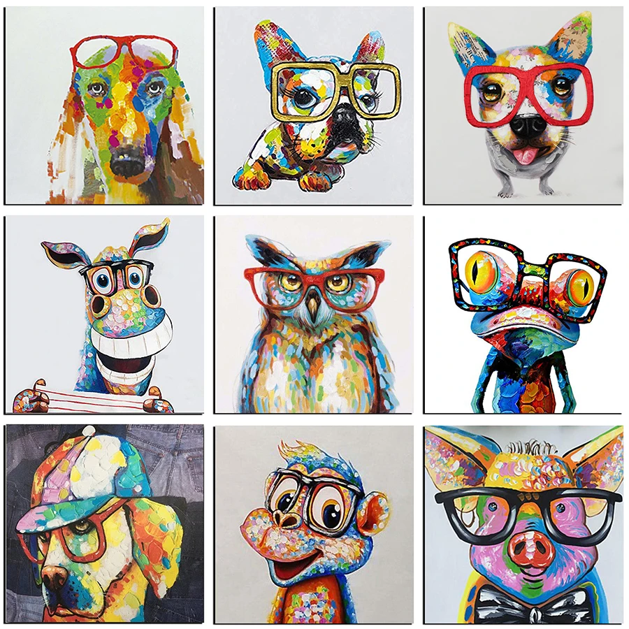 5D DIY алмазная живопись животных лягушка &quotСова&quot собачьи очки камни в форме