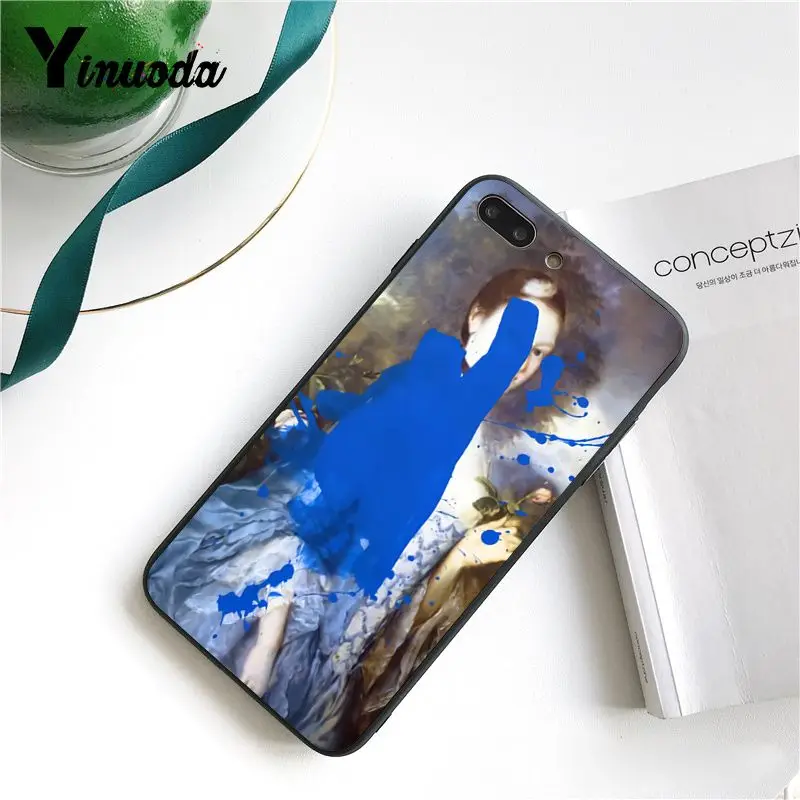 Yinuoda Art Statue Vintage Painted David Watercolor Black Phone Case Cover for iPhone 8 7 6 6S X XS MAX 5 5S SE XR 10 11 Pro Max | Мобильные