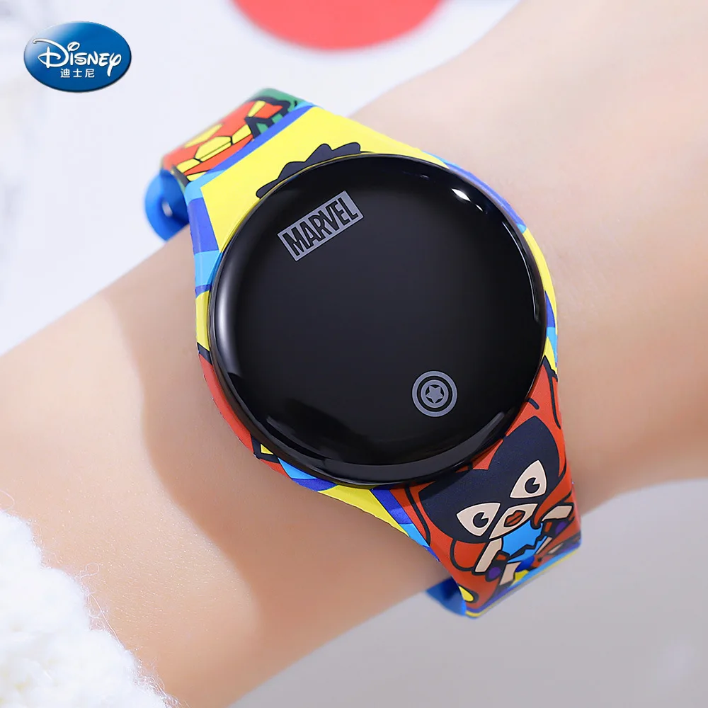 Детские цифровые часы Disney, умные спортивные часы для мальчиков и девочек с изображением Человека-паука, Микки Мауса, замерзшего мультяшного... от AliExpress WW