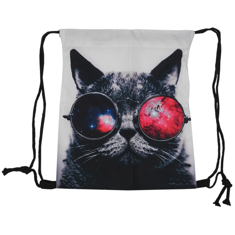 Прекрасный 3D печатных унисекс Рюкзаки Сумки на шнурке большой емкости школьный