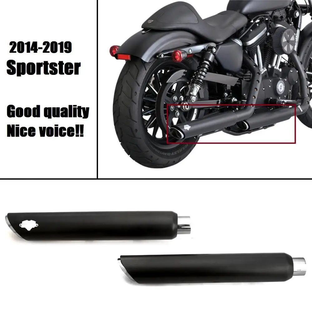 Черные глушители exhuast для harley sportster XL 883N железо 1200X сорок восемь коротких