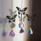 Подвесные хрустальные солнцезащитные Ловцы, бабочки, Dargonfly призма, искусственные украшения на окно автомобиля, декоративные ветрозащитные стены для дома и сада