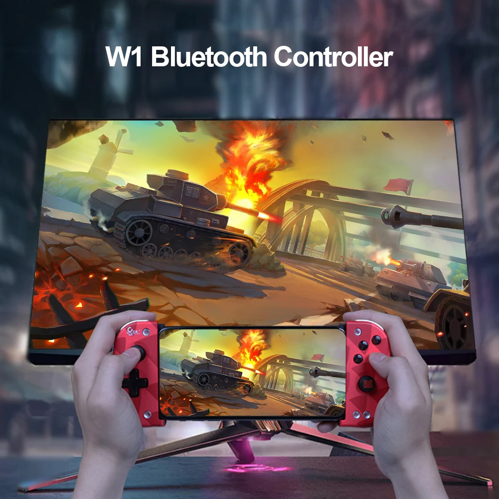 

W1 Stretchable Bluetooth-compatible Phone Gamepad Wireless Game Controller GAMEstick Mobile Phone for PUBG 5v5 Arena Game Mobile