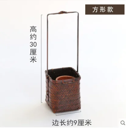 Ретро дзен китайский и японский стиль ручная работа бамбуковая плетеная корзина