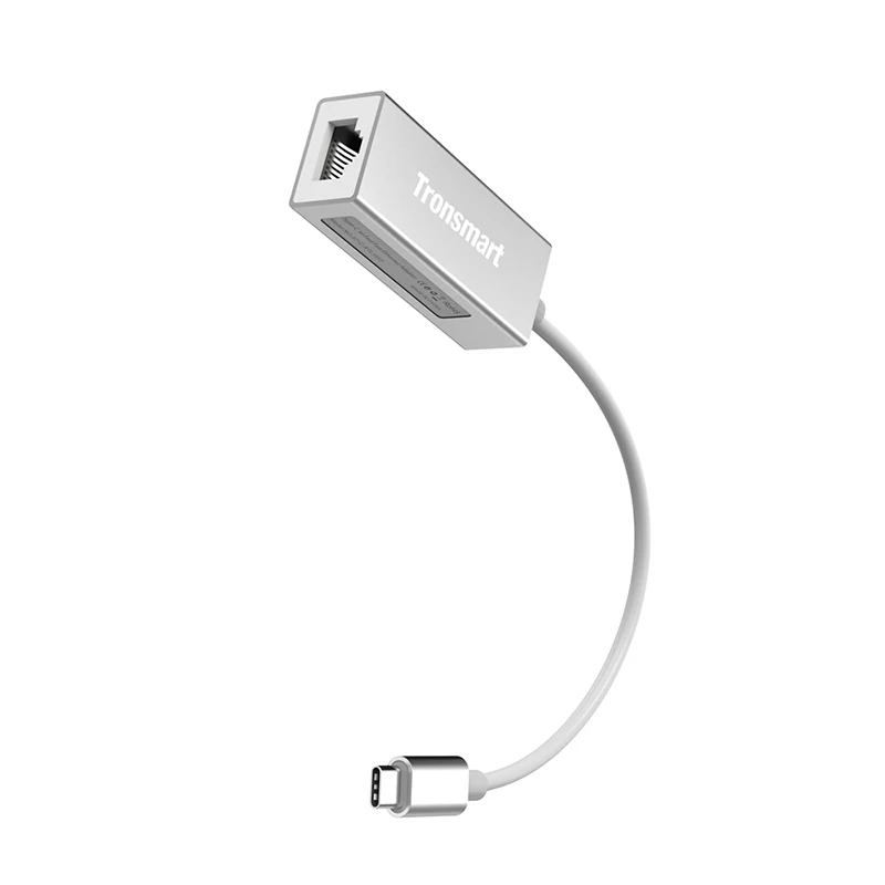 Tronsmart CTL01 Adapter USB3.0 Type-C Male to RJ45 Transverter For LAN Windows Mac Google Chrome OS White Portable Device |