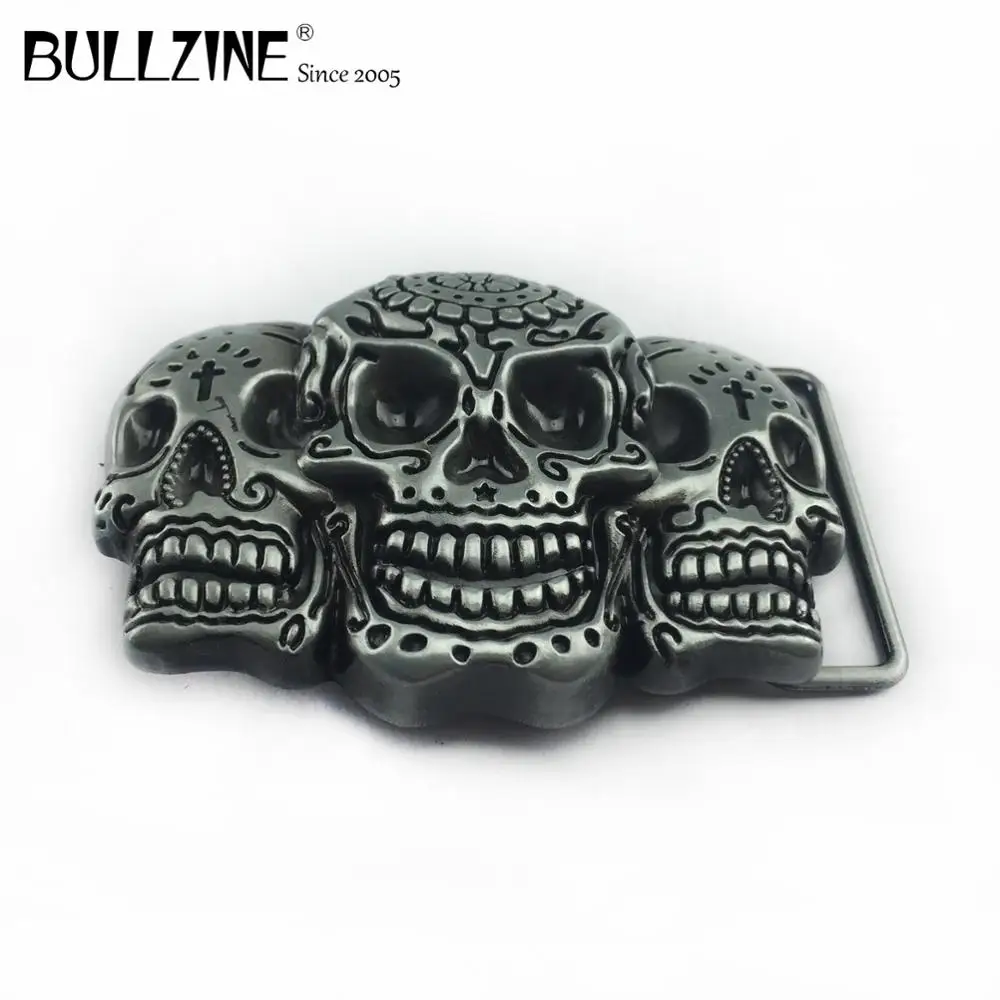 Оптовая продажа пряжка для ремня Bullzine из цинкового сплава с черепом и оловянной