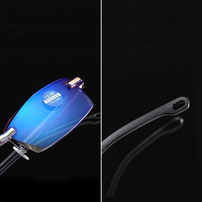 Квадратные очки для чтения 2020 безрамные мужчин женщин анти синий светильник