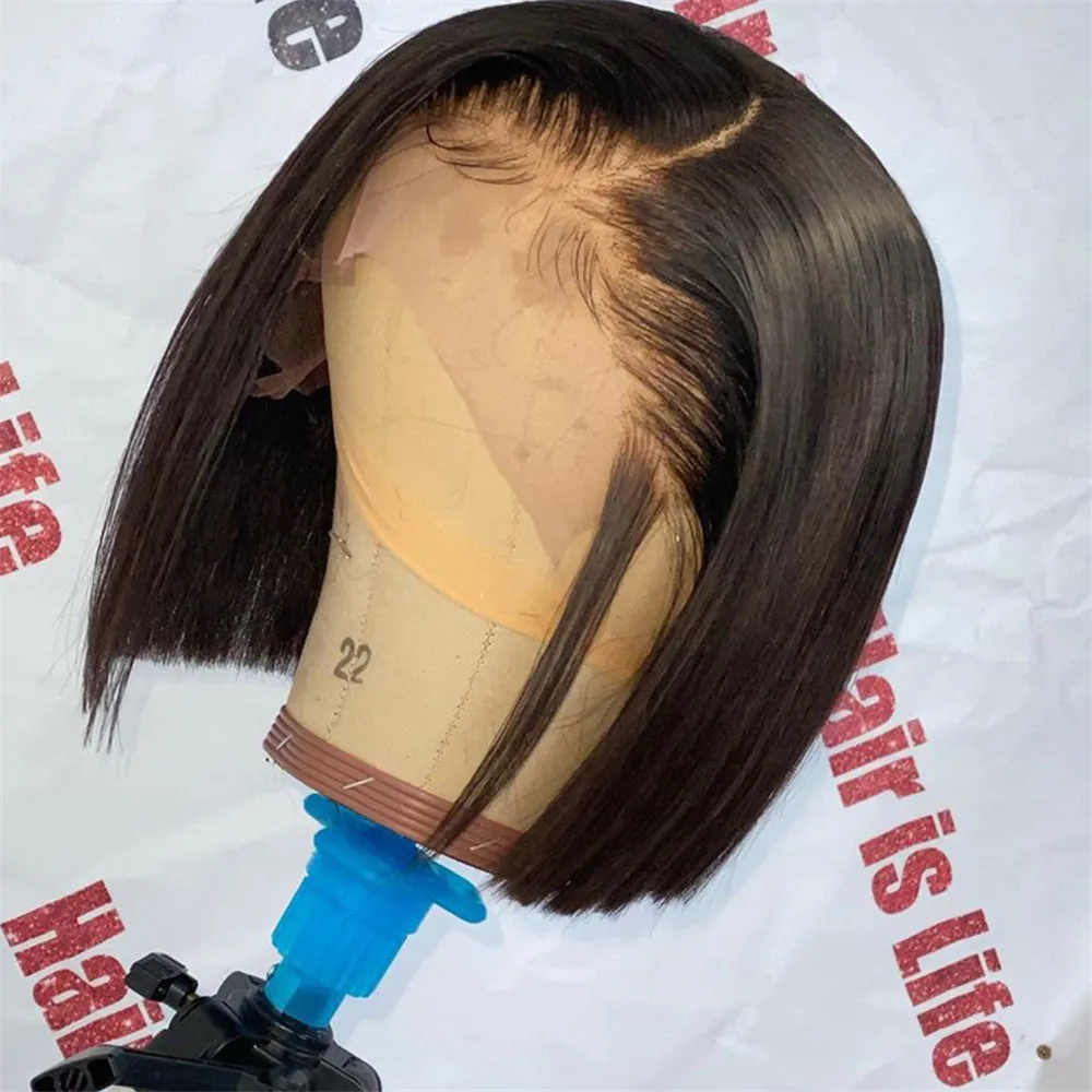 150% Lace Front Human Hair Wigs For Black Women Straight BOB Wig Remy Black Knots Brazilian Hair Pre Plucked With Baby Hair