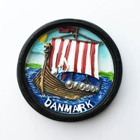 qiqipp nordic denmark travel souvenirs three dimensional viking ship magnetic sticker fridge magnet