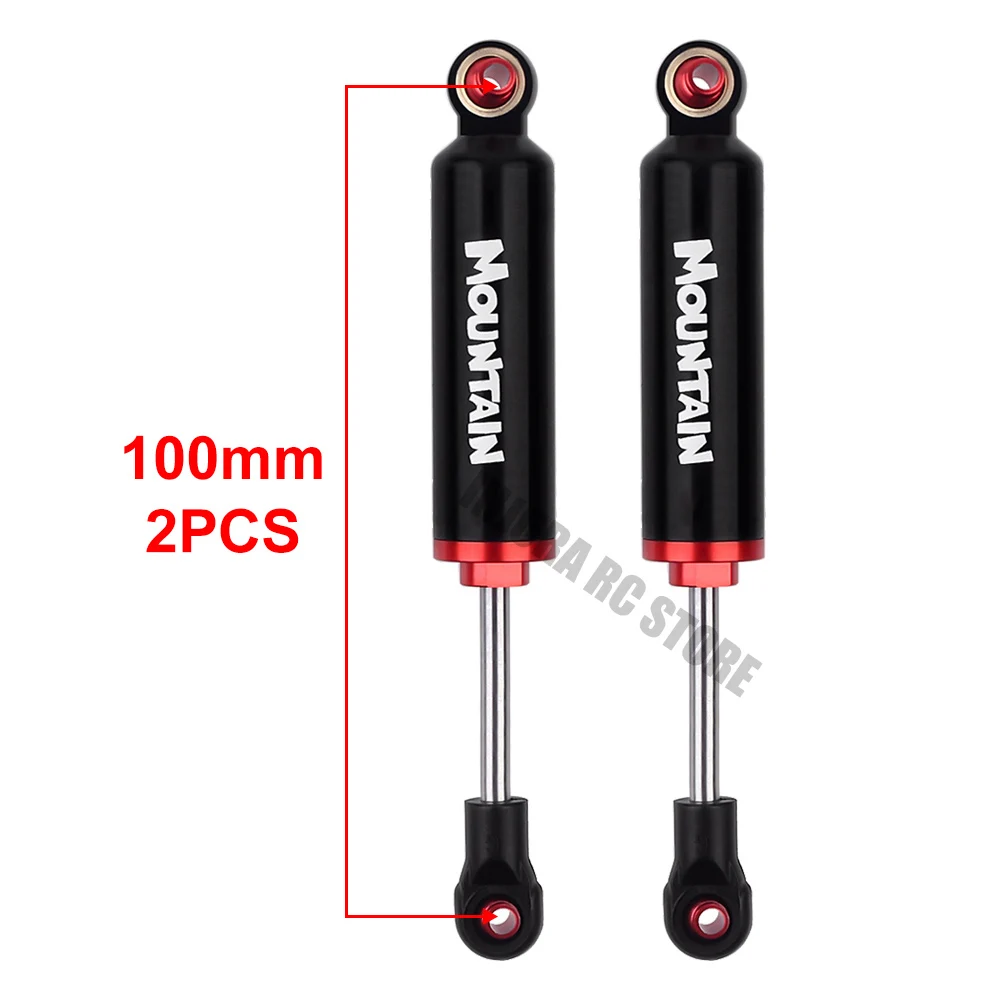 2PCS 100mm Black 2 шт. металлический амортизатор встроенный Весна 90/100/110/120 мм для 1/10 RC Рок Гусеничный и грузовик осевой SCX10 TRX-4 D90 RC Запчасти - Цвет: 2PCS 100mm Black