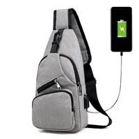 mens shoulder bag sling chest pack canvas usb charging sports crossbody handbag travel knapsack male chestbags