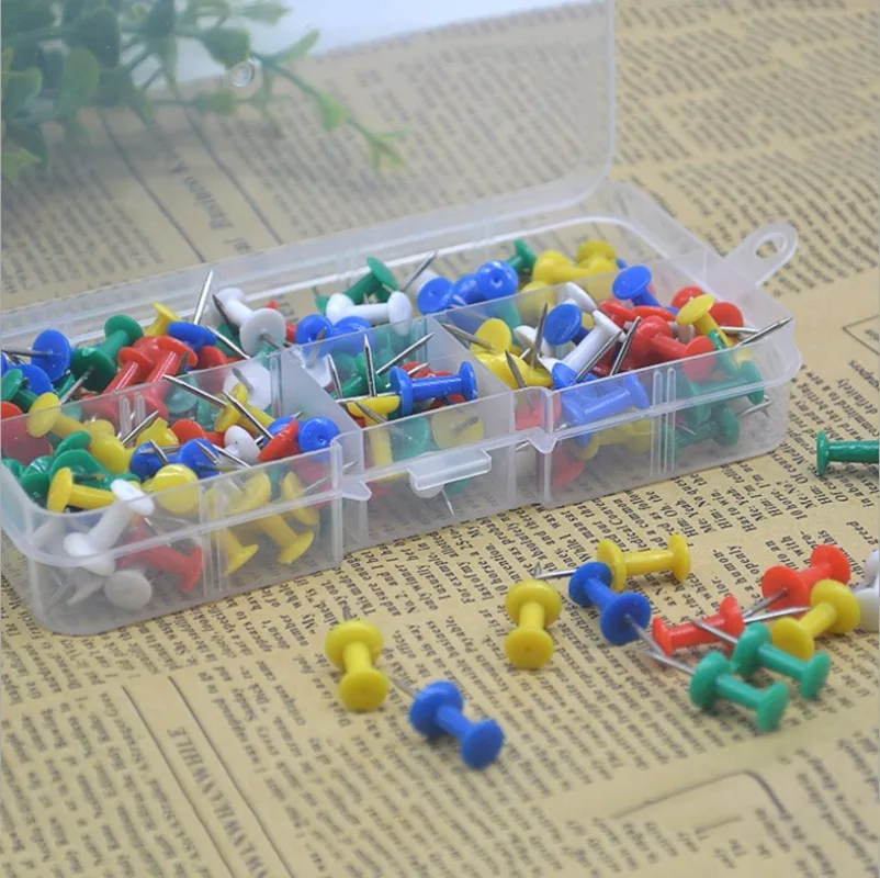 100 шт. цветные металлические кнопки для большого пальца|Канцелярские булавки| |