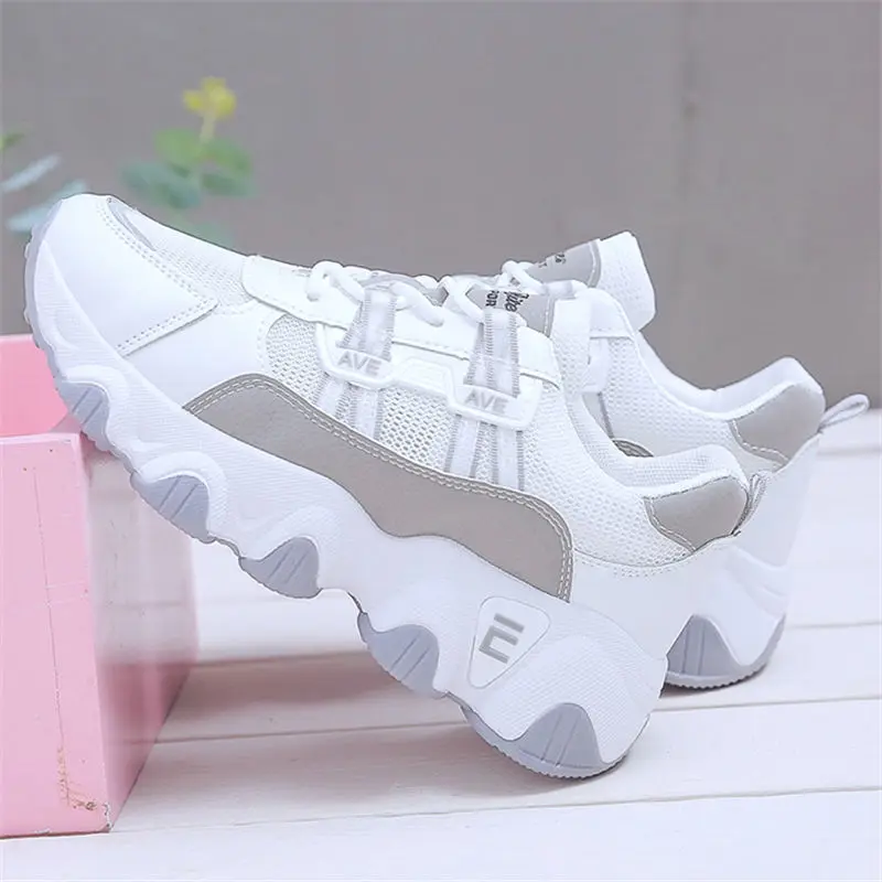 

Breathable Vulcanized Shoes 2021 Women's Sports Casual Shoes Thick Sole Running Shoe Walking Sneakers Lace-Up Autumn Woman Shoes