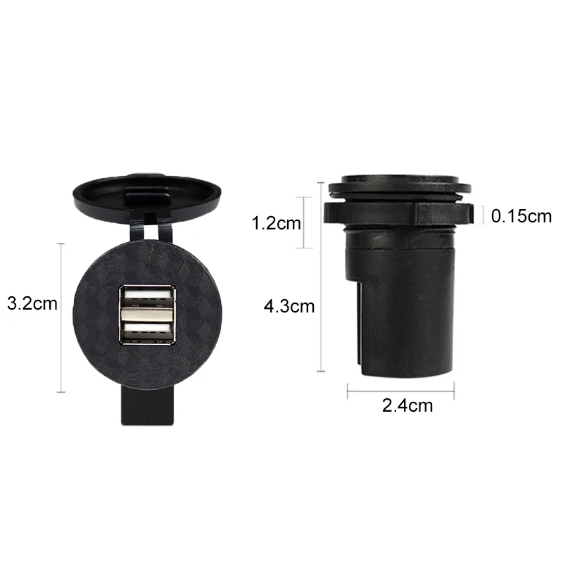

2 Port USB Waterproof Car Motorcycle Cell Phone GPS Power Supply Socket Charger