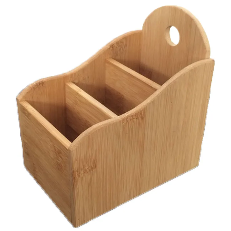 

Bamboo Desktop Storage Box for Remote Control Brush Pen Debris Storage Box Office Storage Supplies