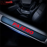 car styling for mitsubishi pajero carbon fiber vinyl sticker car door sill protector scuff plate door sill guard car accessories