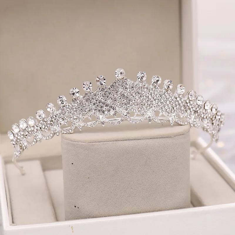 Золотая Хрустальная Женская корона свадебные украшения для волос аксессуары
