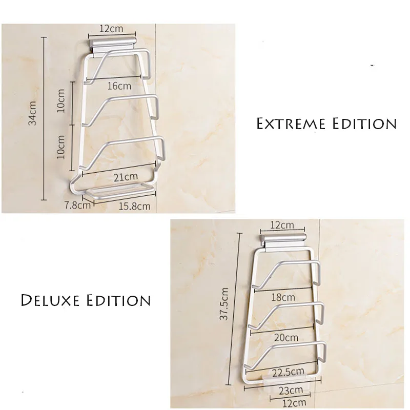 

Punch-free Dual-use Kitchen Racks Pendant Multi-purpose Chopping Board Space Aluminum Lid Rack with Drain Tray Organizer