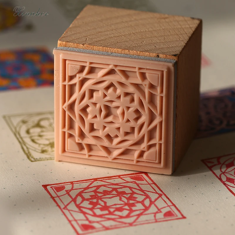XINAHER винтажные европейские плитки украшения штамп деревянные и резиновые штампы