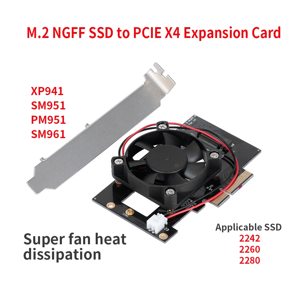 Карта расширения M.2 NVME NGFF для PCI-E X4 адаптер с вентилятором настольного ПК |
