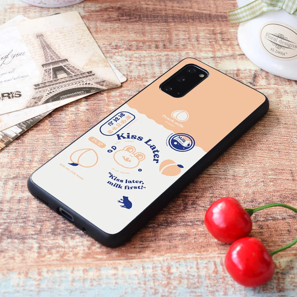

For Samsung Galaxy Kiss Later Peach Milk Carton Concept Soft TPU border Samsung Galaxy Case
