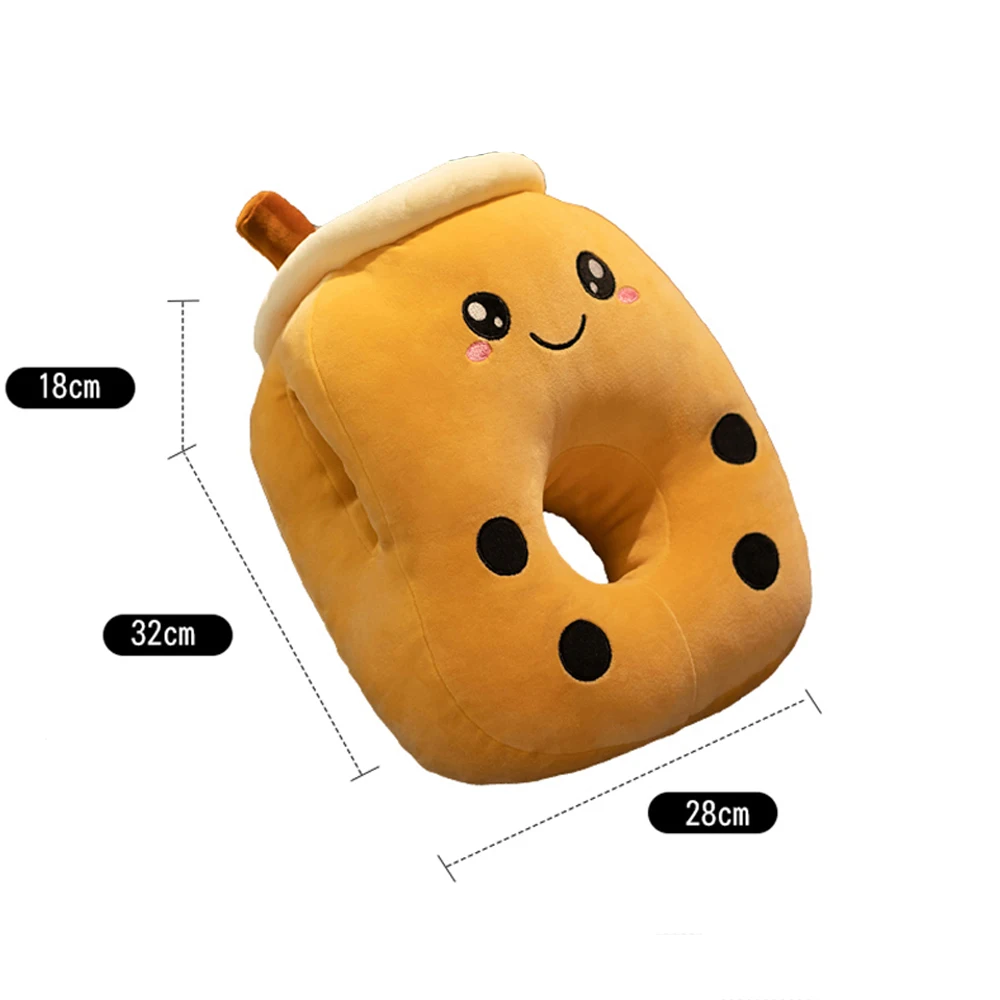

Cute Soft Boba Bubble Tea Nap Pillow Office Desk Break Handwarmer Lovely Headrest Travel Neck Protection Pillows Gifts for Girls