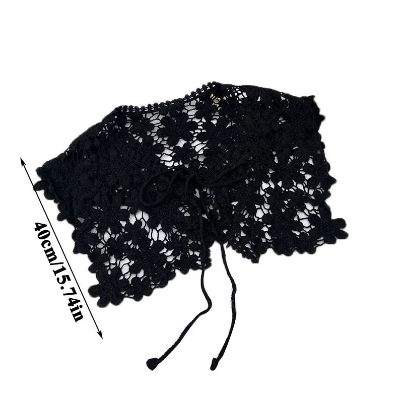 

2021 6 Styles Fake Collars Shawl O-Neck Doll False Collar Shirt Women Hollow Crochet Lace Detachable Collar Half Shirt Faux Col