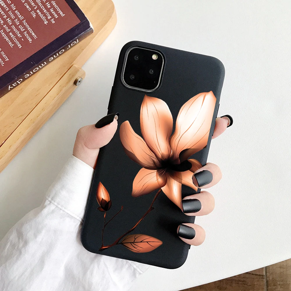 01 3D Рельефный цветок изысканный чехол s для Apple iPhone 8 7 Plus X ТПУ силиконовый мягкий чехол для iPhone 6S 5S SE XS 11Pro Max XR - Цвет: 01