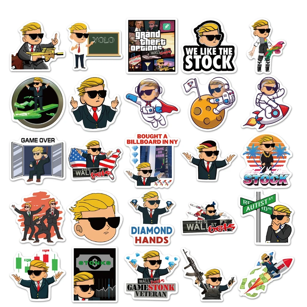 Стикеры YOLO Stonks для стен наклейки скейтбордов телефонов чемоданов холодильников