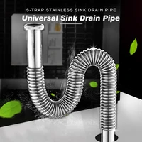telescopic drains stainless steel s type hose corrugated curved deodorant washbasin drains pipe kitchen drainage down pipe