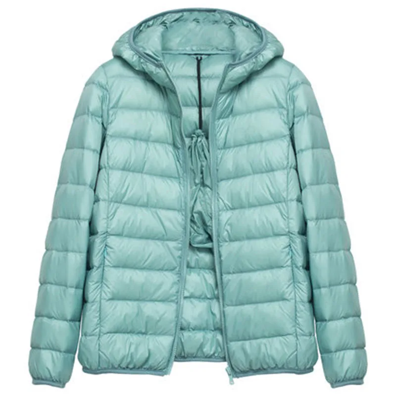 

Autumn Winter Plus Size 4XL Womens Down Jackets 2021 New Ultra Light Thin Casual Coat Puffer Jacket Slim Hooded duck down Parka