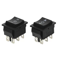 100pcs kcd4 black rocker switch power switch on off on 3 position 6 pins the arrow is reset 16a 250vac 20a 125vac