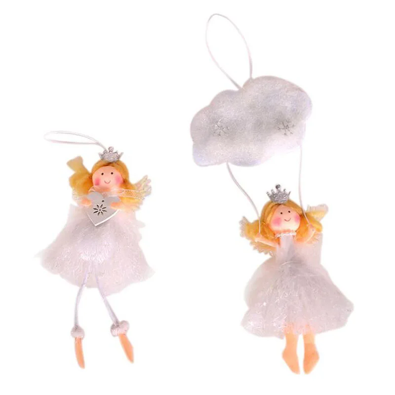 12 шт./лот украшения для новогодней елки в виде ангелов с короной облаками девочек