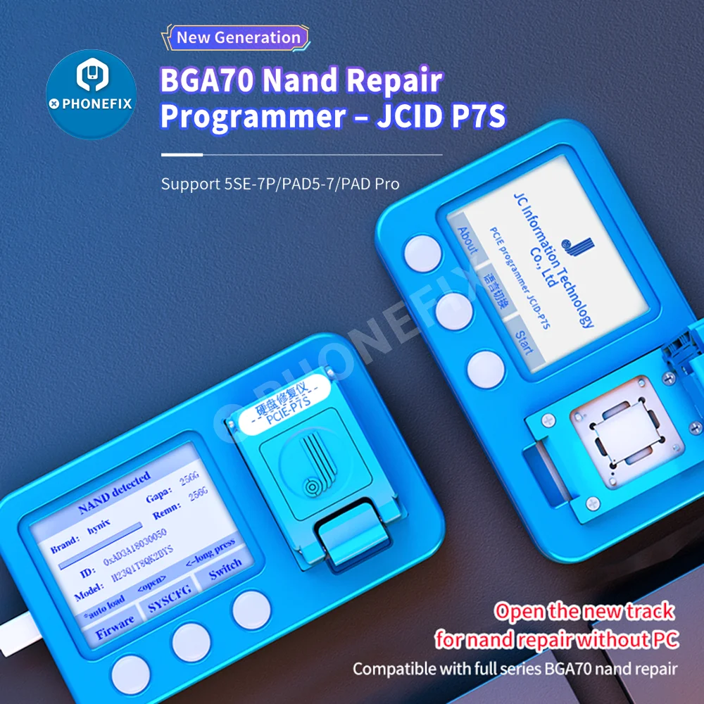 

JC JCID-P7S BGA70 Repair Programmer For iPhone 5SE 6G 6Plus 7G 7Plus iPad 5 6 7 Pro Firmware Repair NAND Underlying Data Modify