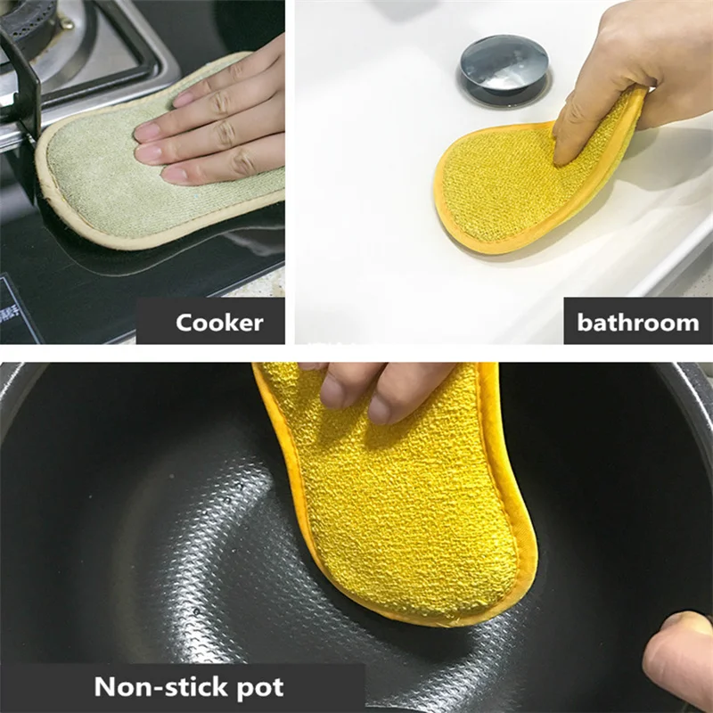 Чистящая губка из микроволокна для мытья посуды кухни ванной комнаты удаление