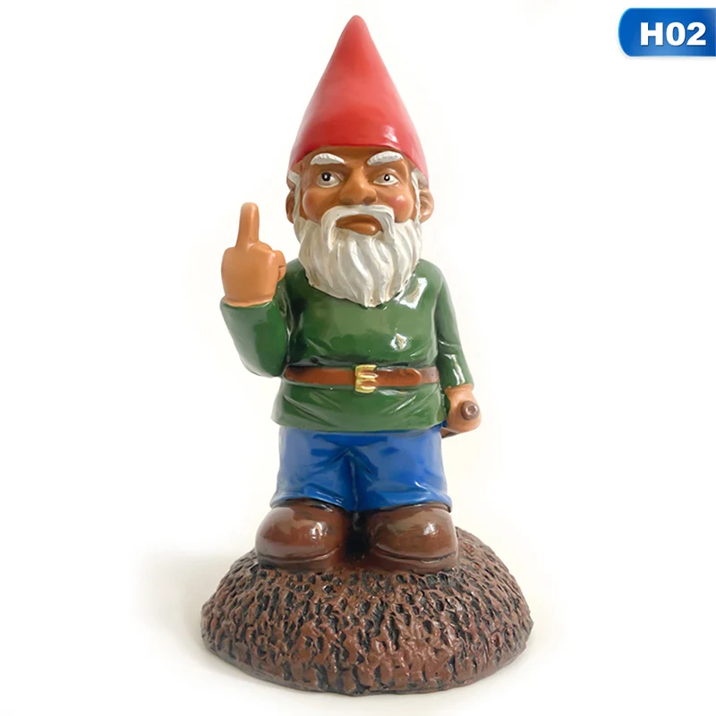 Полирезиновый озорной садовый гномик красный зеленый забавные мигающие гномы